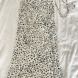 Chic Black and White Polka Dot Skirt
